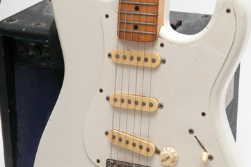 Electric guitar on white