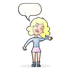 cartoon woman only joking with speech bubble