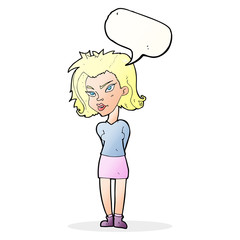 cartoon woman with speech bubble