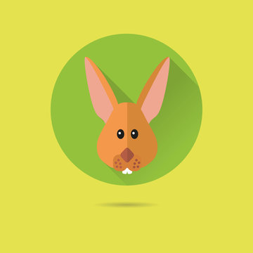 easter bunny flat design vector icon