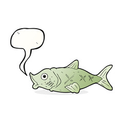 cartoon fish with speech bubble