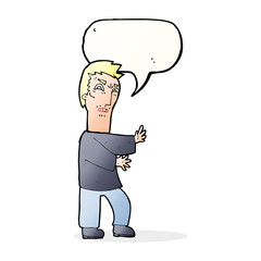 cartoon angry man with speech bubble