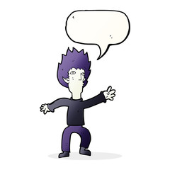cartoon vampire with speech bubble