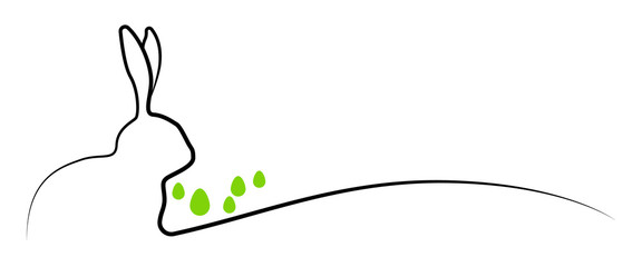 Frohe Ostern - Osterhase in Grün