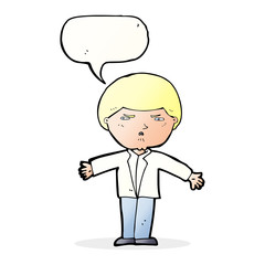 cartoon annoyed man with speech bubble