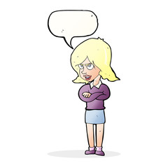 cartoon angry woman with speech bubble