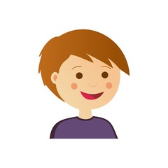 Niño con gesto sonriente. Ilustración vectorial