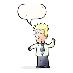 cartoon man with idea with speech bubble