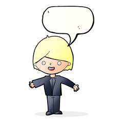 cartoon happy man with speech bubble