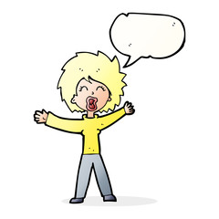 cartoon woman shouting with speech bubble