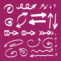 Hand drawn arrows vector set illustration, great for websites, magazines, designers, webdesigners