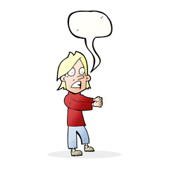 cartoon shocked man with speech bubble
