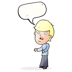 cartoon shocked man with speech bubble