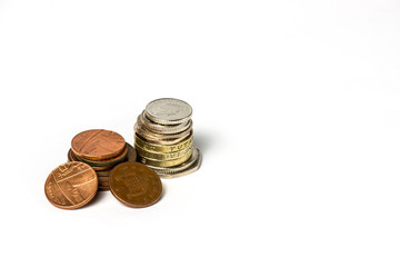 Coins isolated on a white background