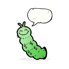 cartoon caterpillar with speech bubble