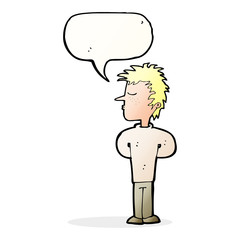 cartoon man ignoring with speech bubble