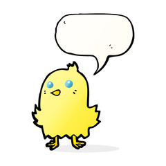 cartoon bird with speech bubble