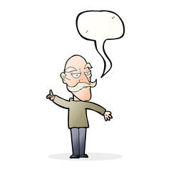 cartoon old man telling story with speech bubble