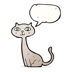 cartoon cat with speech bubble