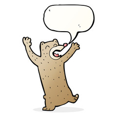 cartoon bear with speech bubble