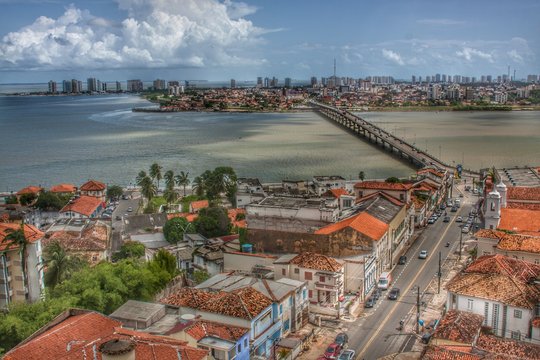 Vista a&eacute;rea da cidade de S&atilde;o Luis no Estado do Maranh&atilde;o.