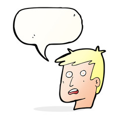 cartoon unhappy face with speech bubble