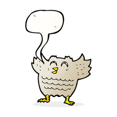 cartoon owl with speech bubble
