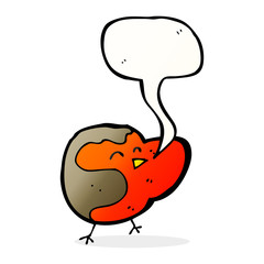 cartoon robin with speech bubble