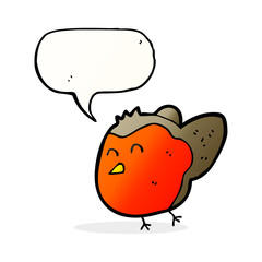 cartoon robin with speech bubble