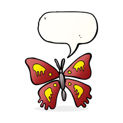 cartoon butterfly with speech bubble
