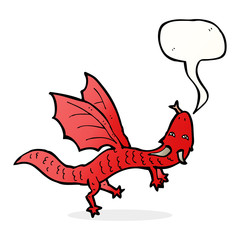 cartoon little dragon with speech bubble