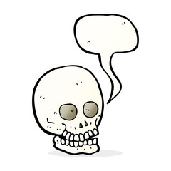 cartoon skull with speech bubble