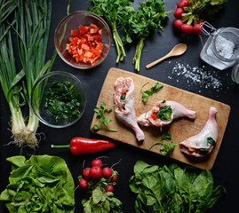 Prepared chicken with vegetables