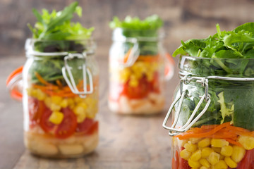 breakfast food on the bed inside a bedroom
