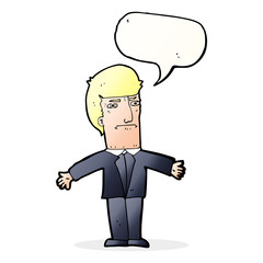 cartoon annoyed boss with speech bubble