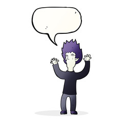 cartoon vampire with speech bubble