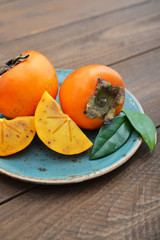 Ripe sweet persimmons