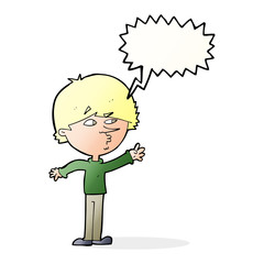 cartoon worried man reaching with speech bubble