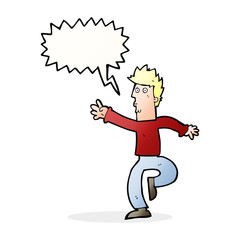 cartoon urgent man with speech bubble