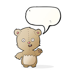 cartoon teddy bear with speech bubble