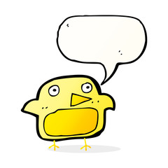 cartoon bird with speech bubble