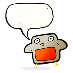 cartoon robin with speech bubble