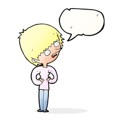 cartoon shocked woman with speech bubble
