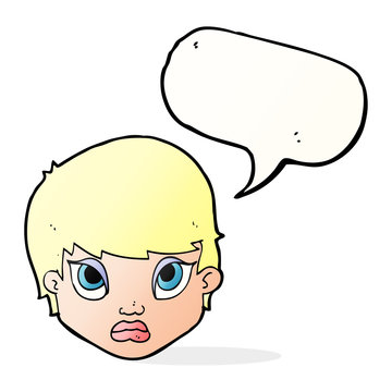 recommend clip art: cartoon sulking woman with speech bubble