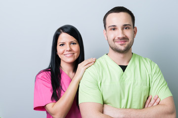 Obraz premium Young and beautiful dental doctors