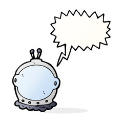 cartoon astronaut helmet with speech bubble