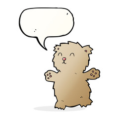 cartoon teddy bear with speech bubble