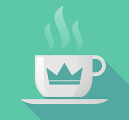 Long shadow cup of coffee with  a crown
