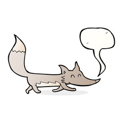 cartoon little wolf with speech bubble