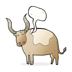 cartoon ox with speech bubble